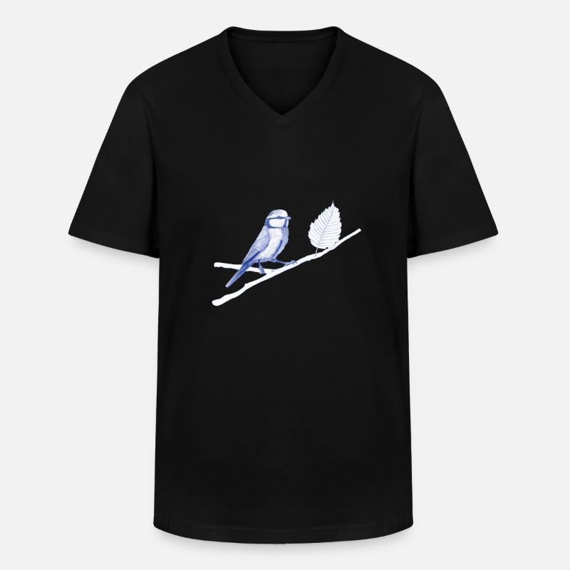Vogel - Männer-T-Shirt mit V-Ausschnitt - Schwarz