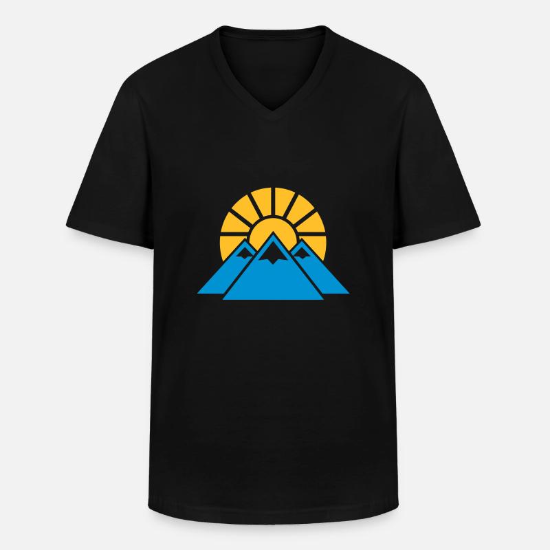 Gebirge - Männer-T-Shirt mit V-Ausschnitt - Schwarz