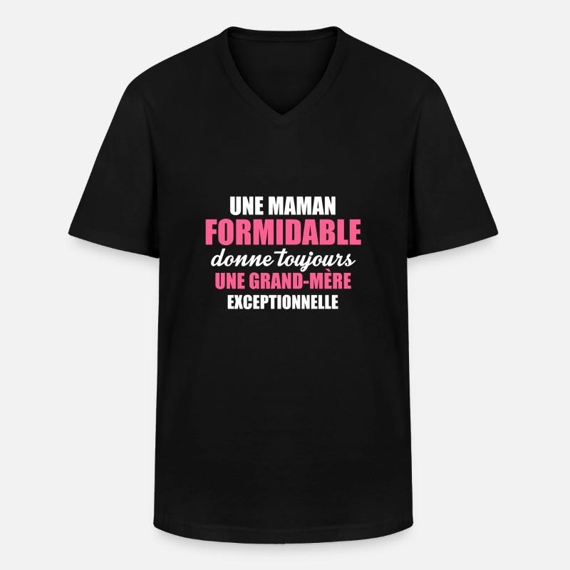 une grand mère exceptionnelle - Männer-T-Shirt mit V-Ausschnitt - Schwarz