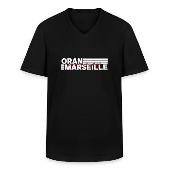 Oran Marseille - Men's V-Neck T-Shirt - black - Front - AI Model Male 178 dark (178cm)