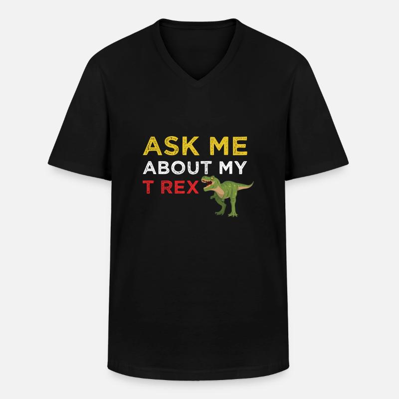 Dinosaurs 4 - Männer-T-Shirt mit V-Ausschnitt - Schwarz