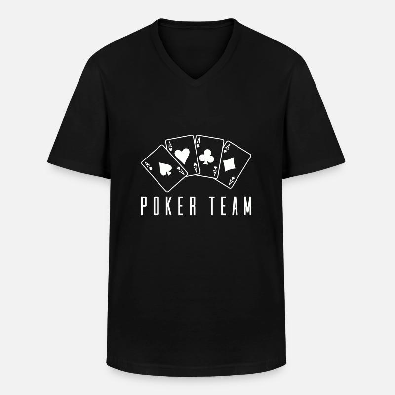 poker team 1 - Männer-T-Shirt mit V-Ausschnitt - Schwarz