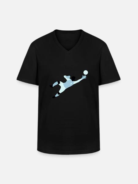 torwart_012015_a_3c - Männer-T-Shirt mit V-Ausschnitt - Schwarz