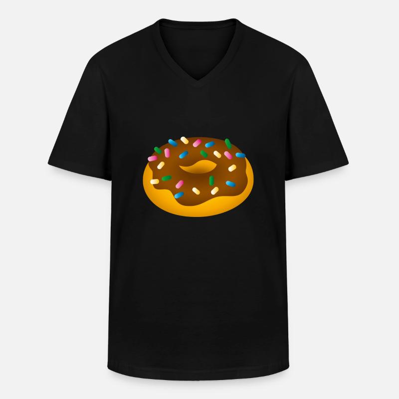 Smiley Donut - Männer-T-Shirt mit V-Ausschnitt - Schwarz