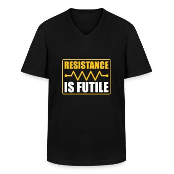 La résistance est futile Opérateur Radio amateur - T-shirt col V Homme - noir - Devant - AI Model Male 178 dark (178cm)