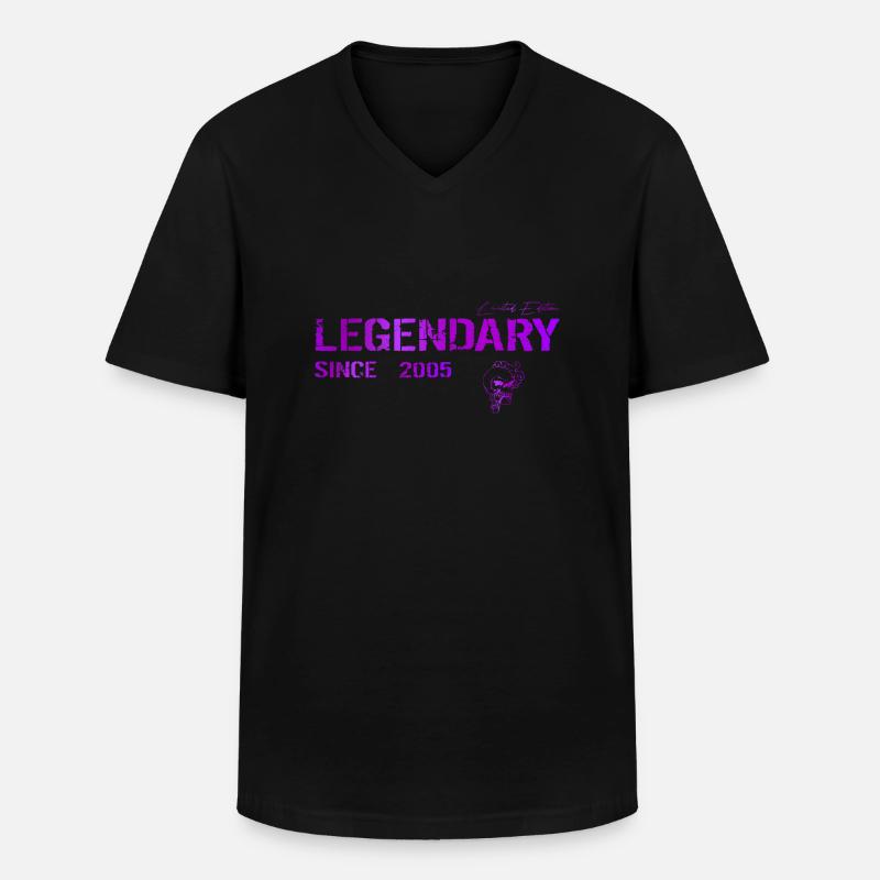 Legendary since 2005 Geschenk - Männer-T-Shirt mit V-Ausschnitt - Schwarz