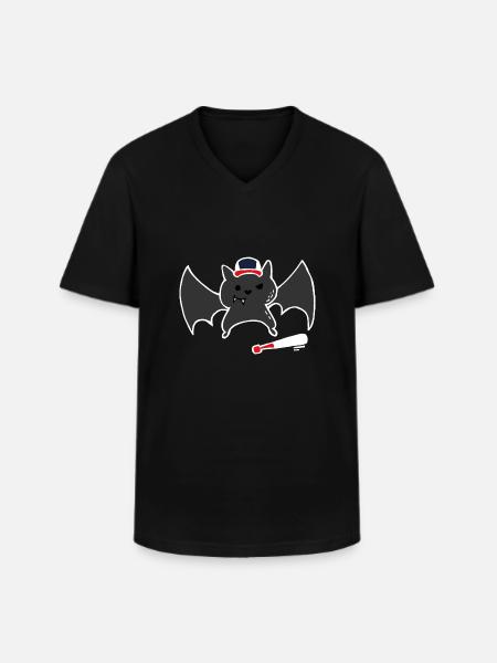 Funny & Cute Baseball Bat / Bat - Men's V-Neck T-Shirt - black