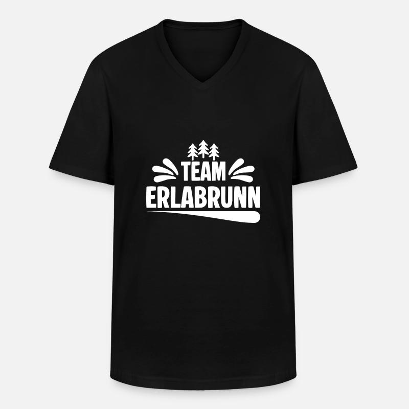 Team Erlabrunn - Männer-T-Shirt mit V-Ausschnitt - Schwarz