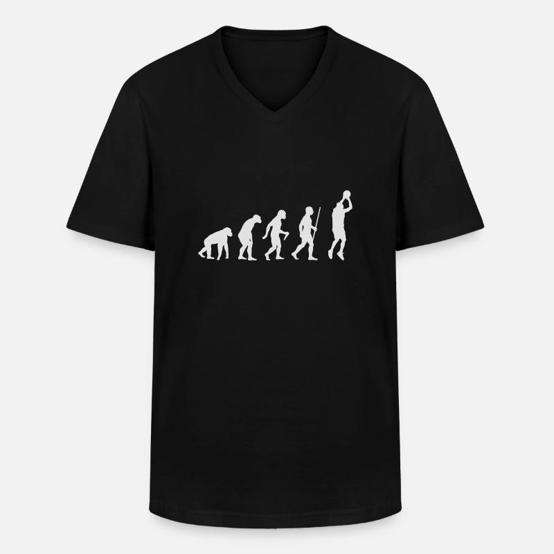 Basketballer Evolution - Männer-T-Shirt mit V-Ausschnitt - Schwarz