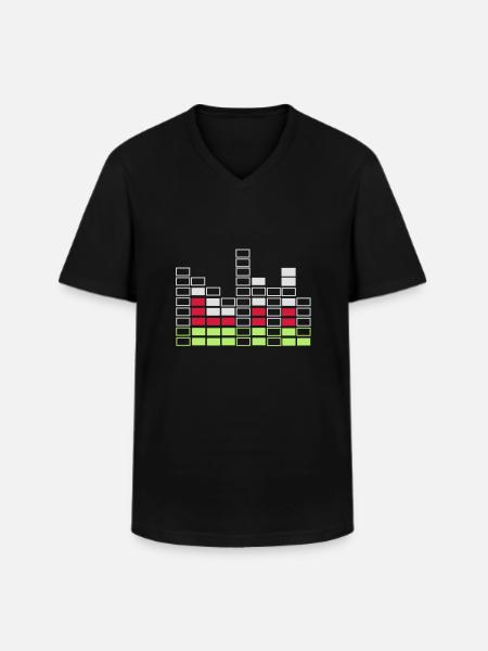 Bassline - Männer-T-Shirt mit V-Ausschnitt - Schwarz