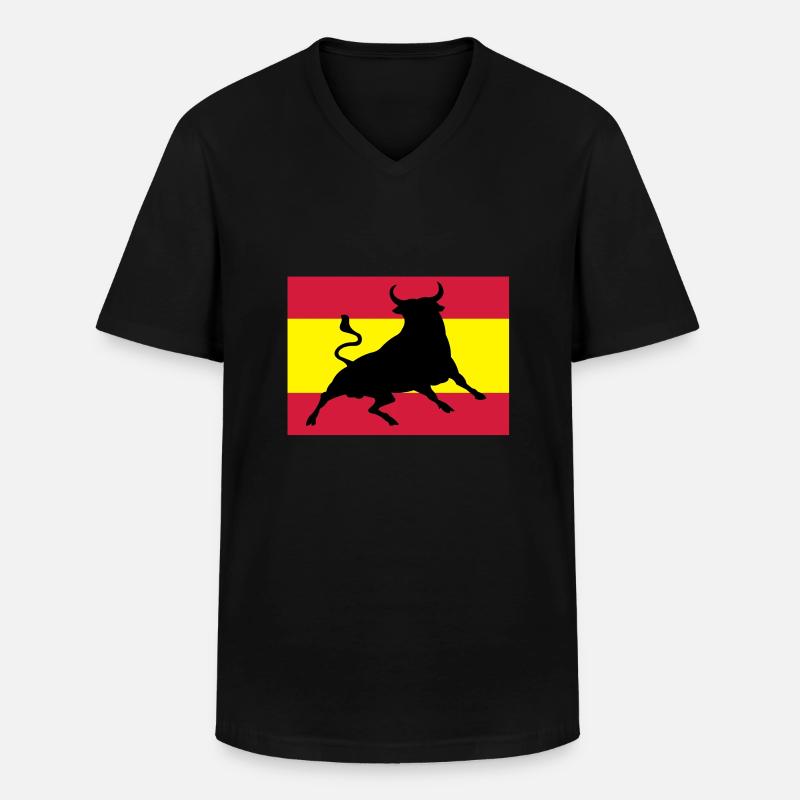 Viva España - Männer-T-Shirt mit V-Ausschnitt - Schwarz