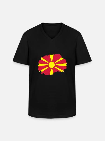 Macedonia - Men's V-Neck T-Shirt - black