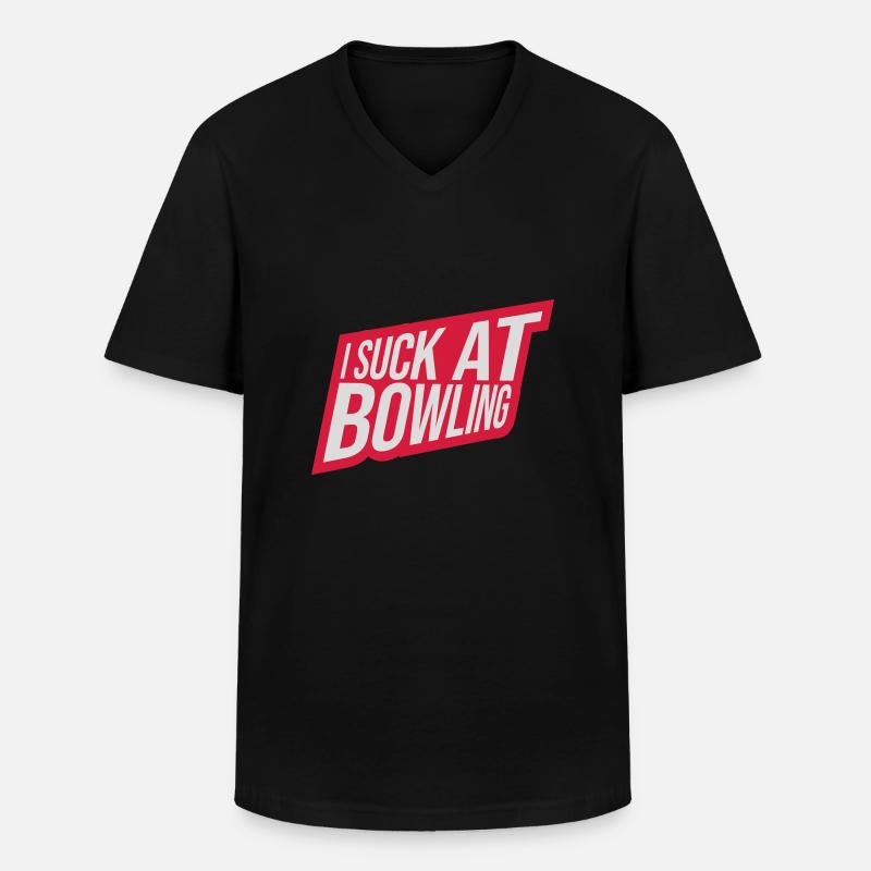 I suck at bowling - Männer-T-Shirt mit V-Ausschnitt - Schwarz
