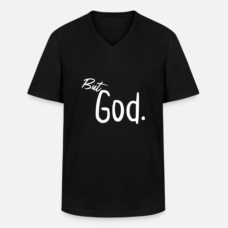 Aber Gott - Männer-T-Shirt mit V-Ausschnitt - Schwarz