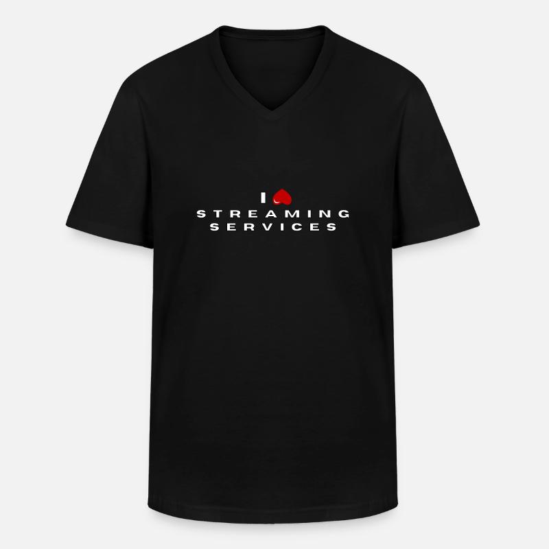 Ich hasse Streaming-Dienste - Männer-T-Shirt mit V-Ausschnitt - Schwarz