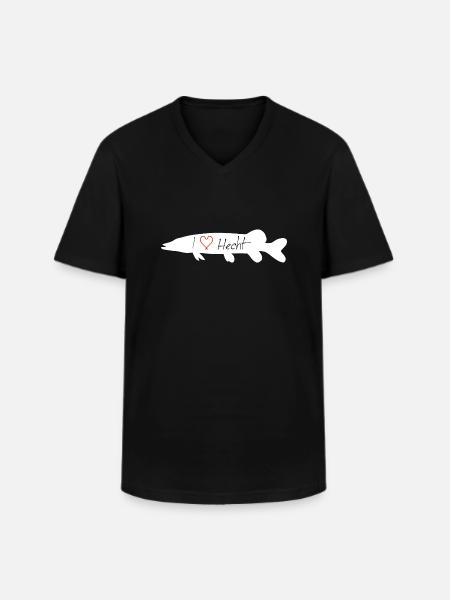 I Love Pike white - Men's V-Neck T-Shirt - black