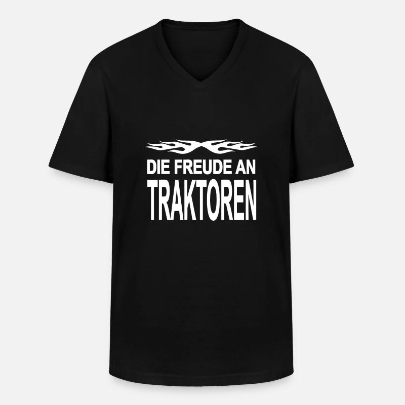 Traktor - Männer-T-Shirt mit V-Ausschnitt - Schwarz