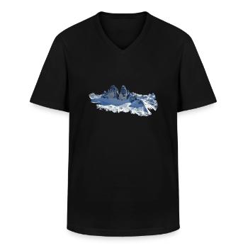 3 Zinnen Artwork - Männer-T-Shirt mit V-Ausschnitt - Schwarz - Vorne - AI Model Male 178 dark (178cm)