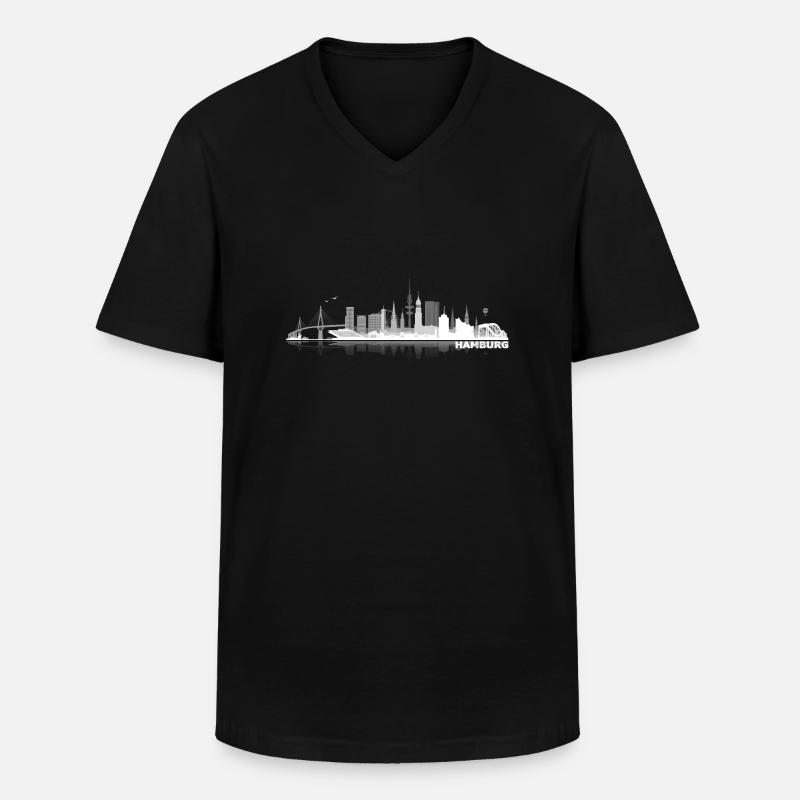waterkant05hell - Männer-T-Shirt mit V-Ausschnitt - Schwarz