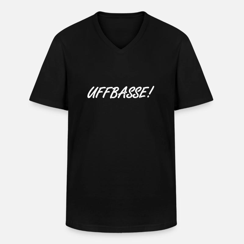 uffbasse spruch hessisch hessen geschenk - Männer-T-Shirt mit V-Ausschnitt - Schwarz