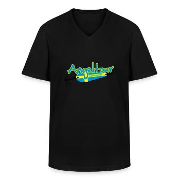 angeltour_schweden_3c - Männer-T-Shirt mit V-Ausschnitt - Schwarz - Vorne - AI Model Male 178 dark (178cm)