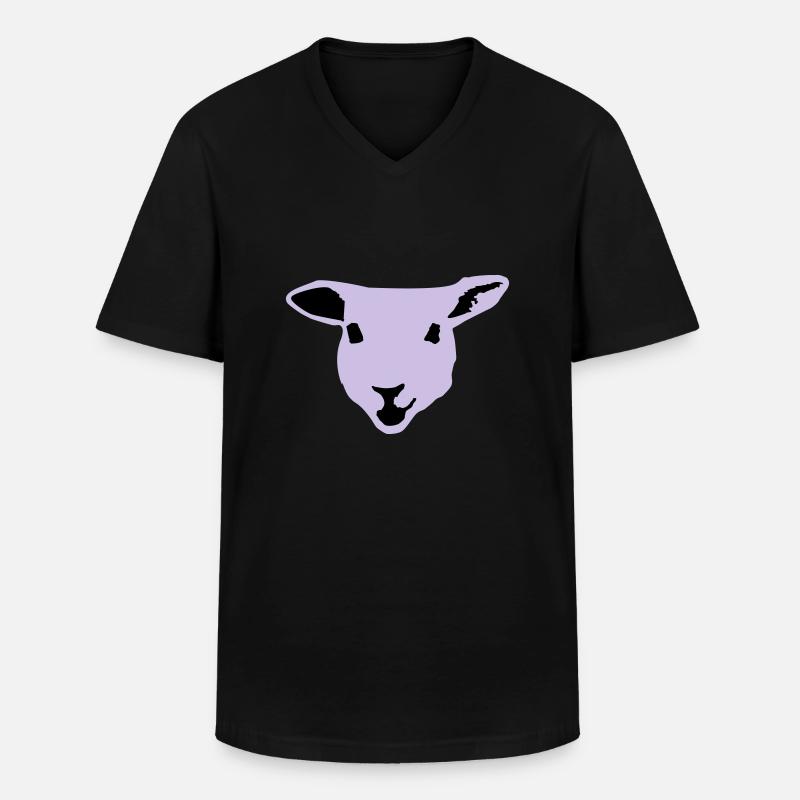 Schaf, Lamm - Männer-T-Shirt mit V-Ausschnitt - Schwarz