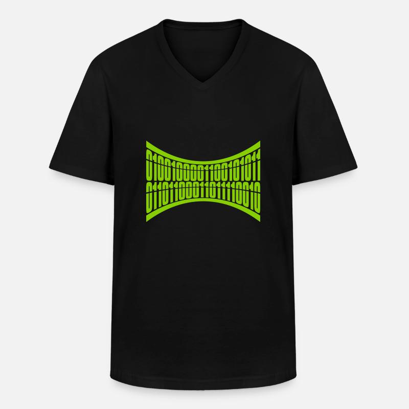 Binary Code Program Language - Men's V-Neck T-Shirt - black