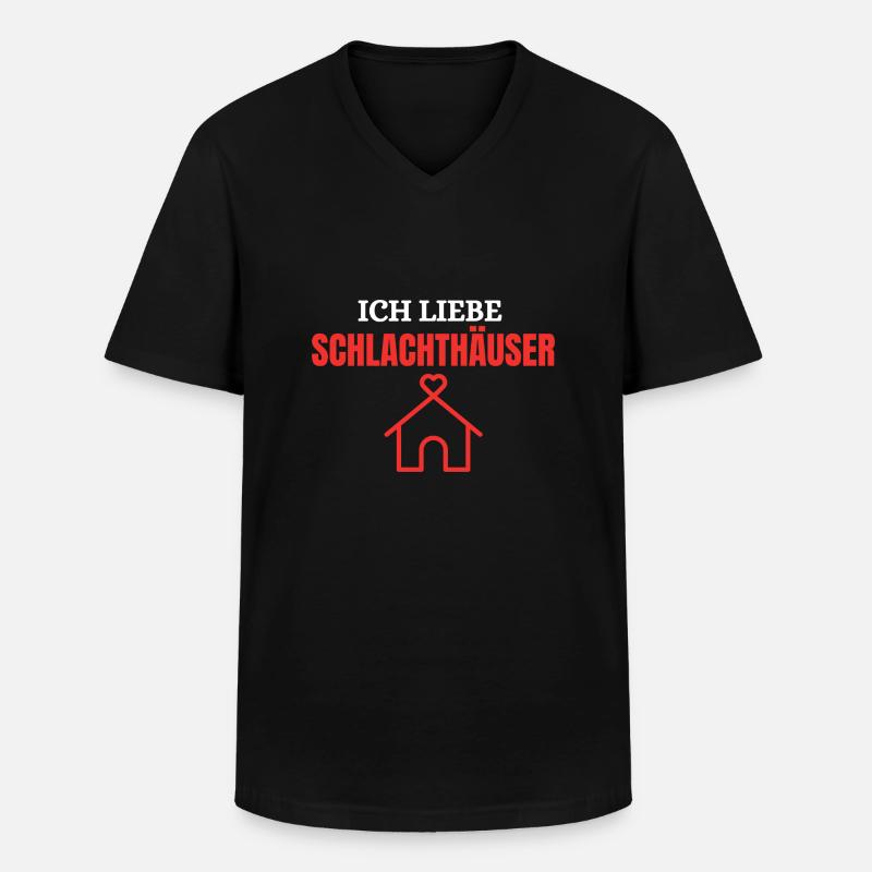 Ich liebe Schlachthäuser - Männer-T-Shirt mit V-Ausschnitt - Schwarz