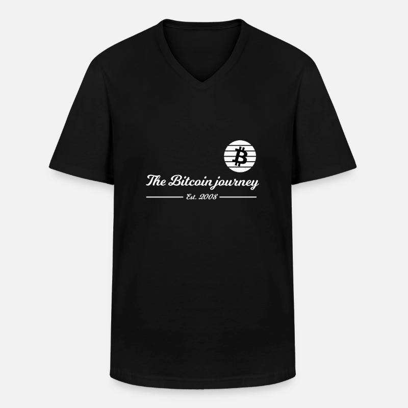Die Bitcoin Geschichte - Männer-T-Shirt mit V-Ausschnitt - Schwarz