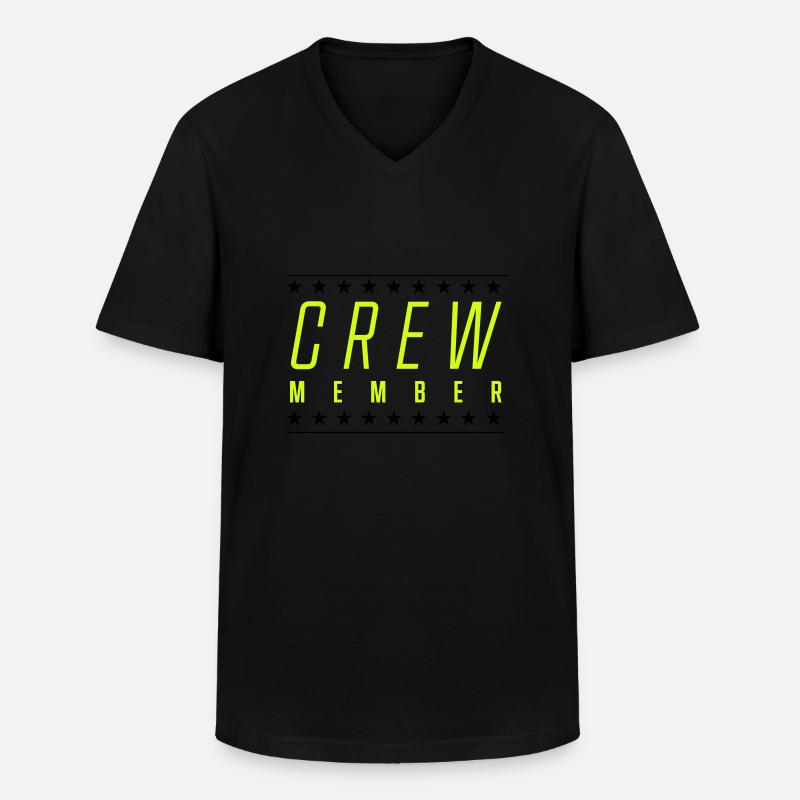 crew member - Männer-T-Shirt mit V-Ausschnitt - Schwarz