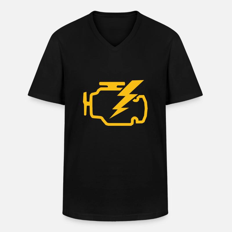check engine light Zeichen Geschenkidee - Männer-T-Shirt mit V-Ausschnitt - Schwarz