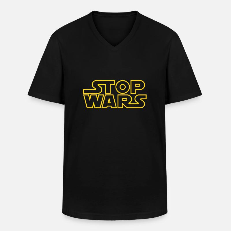 stop wars starlight outline - Männer-T-Shirt mit V-Ausschnitt - Schwarz
