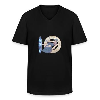 Jumping through the portal - Men's V-Neck T-Shirt - black - Front - AI Model Male 178 dark (178cm)