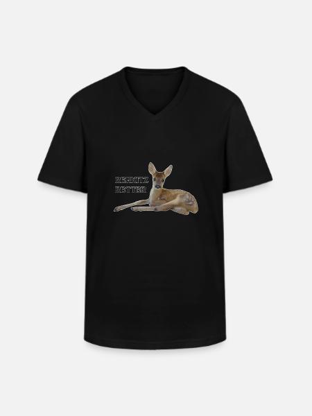Rehkitz 8 - Männer-T-Shirt mit V-Ausschnitt - Schwarz