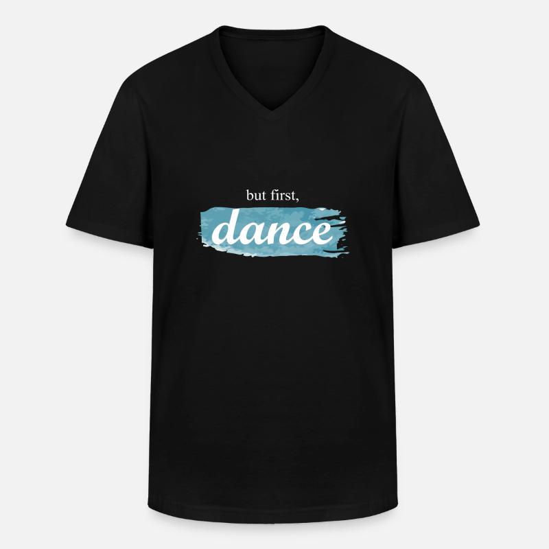 Dancing Dance Music - Männer-T-Shirt mit V-Ausschnitt - Schwarz