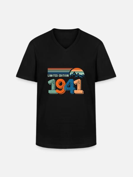 Limitierte Auflage 1941 - Männer-T-Shirt mit V-Ausschnitt - Schwarz