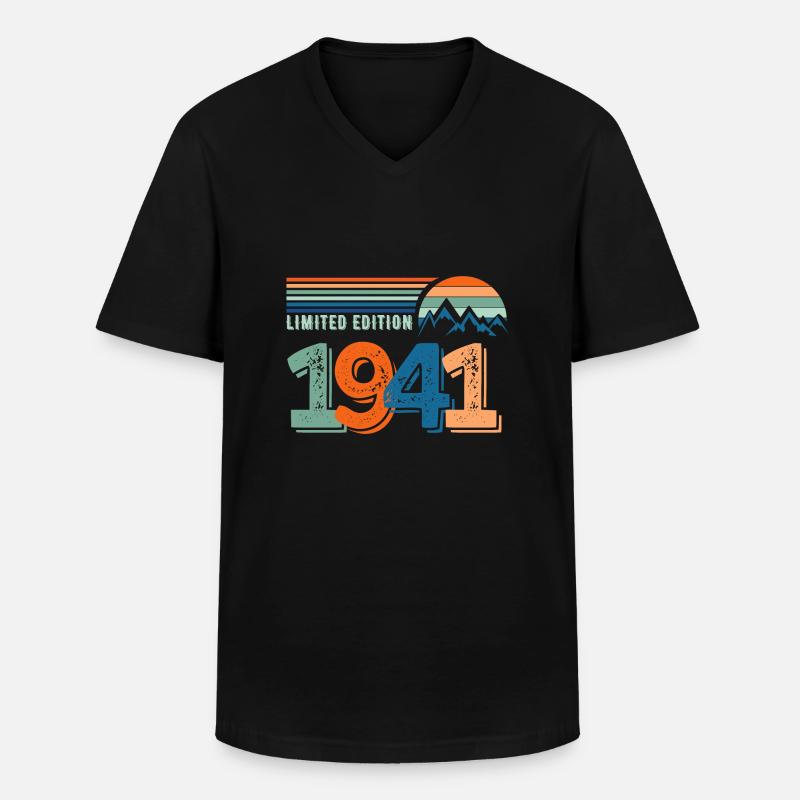 Limitierte Auflage 1941 - Männer-T-Shirt mit V-Ausschnitt - Schwarz
