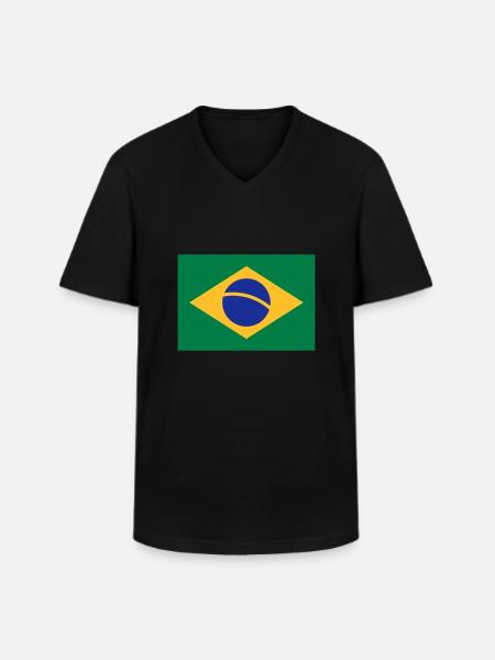 Brasilien - Männer-T-Shirt mit V-Ausschnitt - Schwarz
