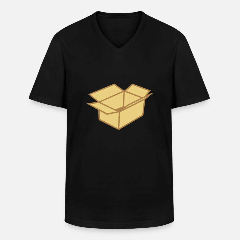 Karton - Männer-T-Shirt mit V-Ausschnitt - Schwarz