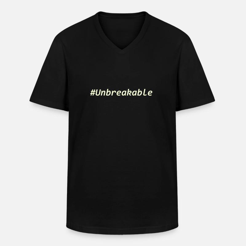 Unbreakable - Männer-T-Shirt mit V-Ausschnitt - Schwarz
