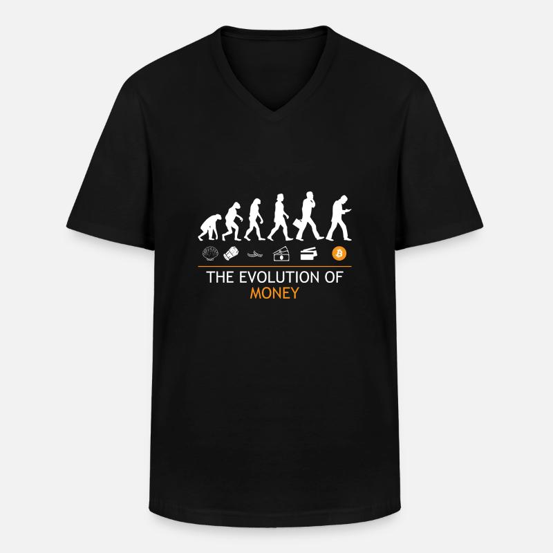 Die Evolution der Geld-Bitcoins - Männer-T-Shirt mit V-Ausschnitt - Schwarz
