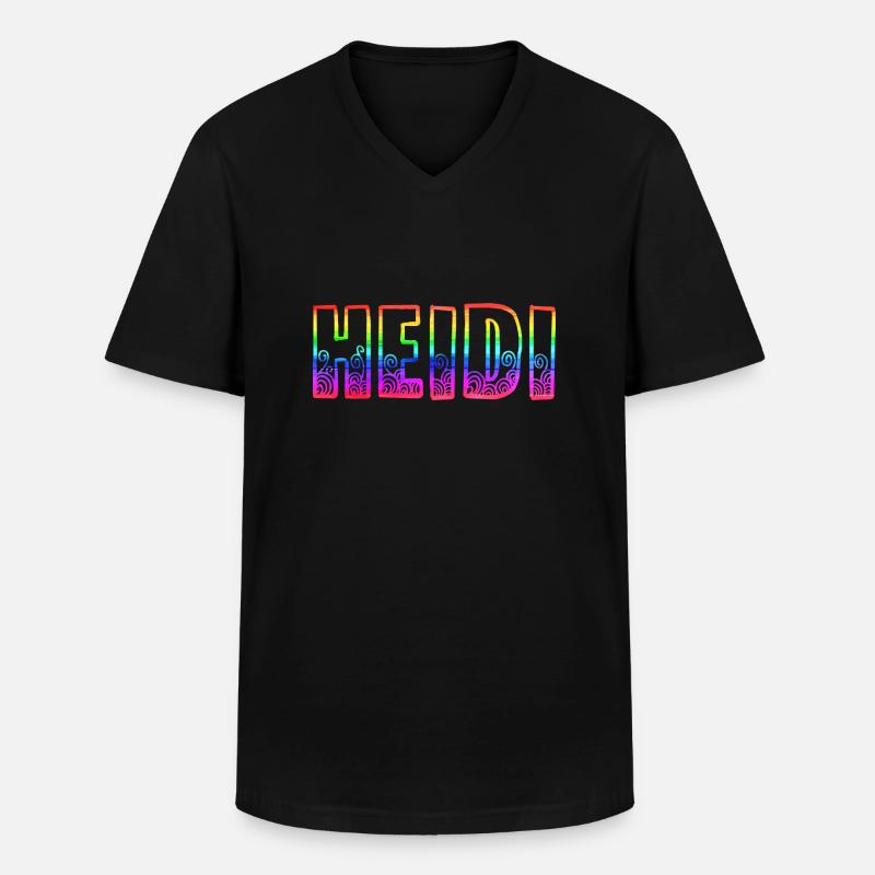 heidi rs regenbogen - Männer-T-Shirt mit V-Ausschnitt - Schwarz