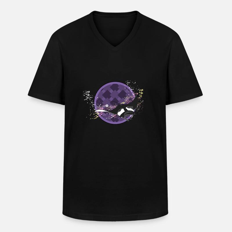 Mantarochen - Männer-T-Shirt mit V-Ausschnitt - Schwarz