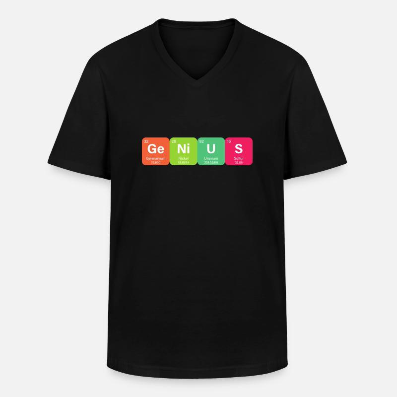 Genius Periodensystem Element - Männer-T-Shirt mit V-Ausschnitt - Schwarz