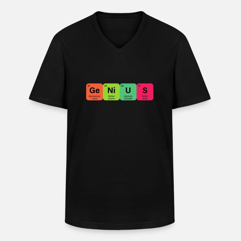 Genius Periodensystem Element - Männer-T-Shirt mit V-Ausschnitt - Schwarz