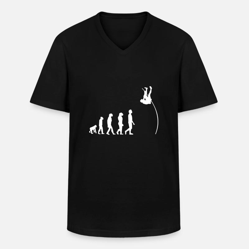Stabhochsprung Evolution - Männer-T-Shirt mit V-Ausschnitt - Schwarz