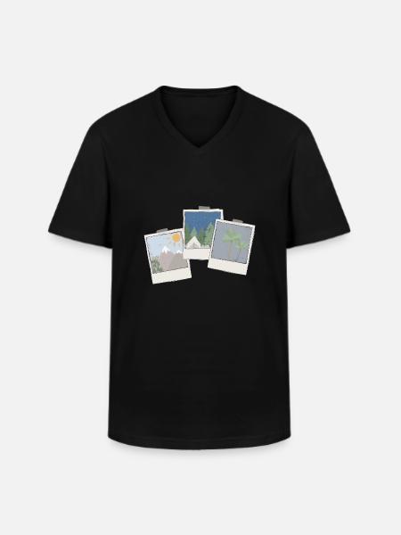 Bilder Trio - Männer-T-Shirt mit V-Ausschnitt - Schwarz