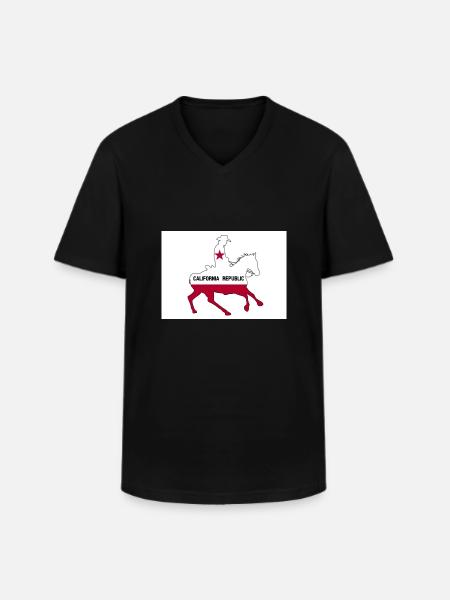 California State Flag Cowboy - Men's V-Neck T-Shirt - black