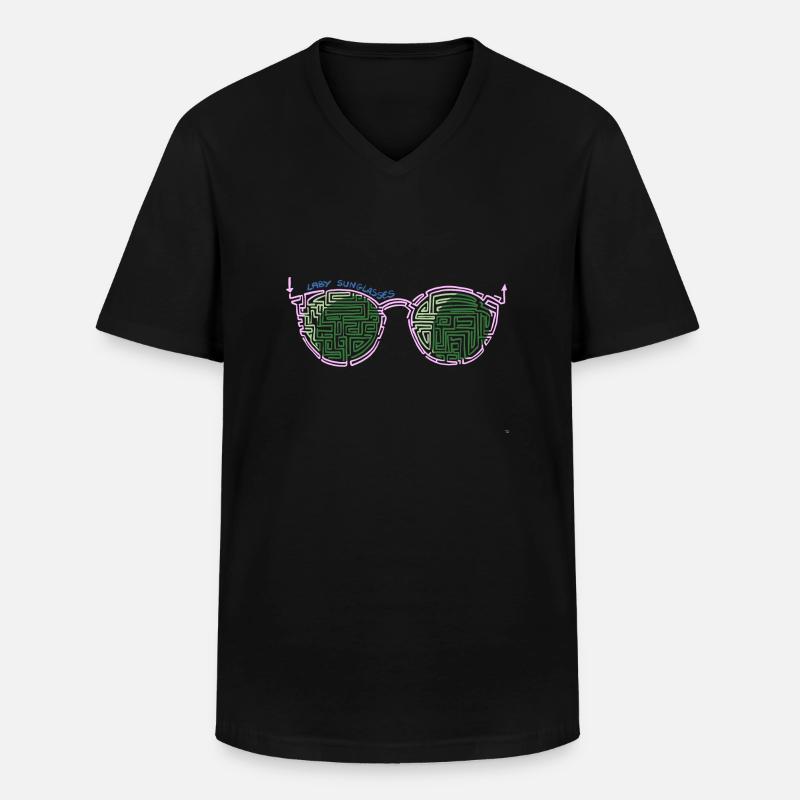 Laby Sonnenbrille 2 - Männer-T-Shirt mit V-Ausschnitt - Schwarz