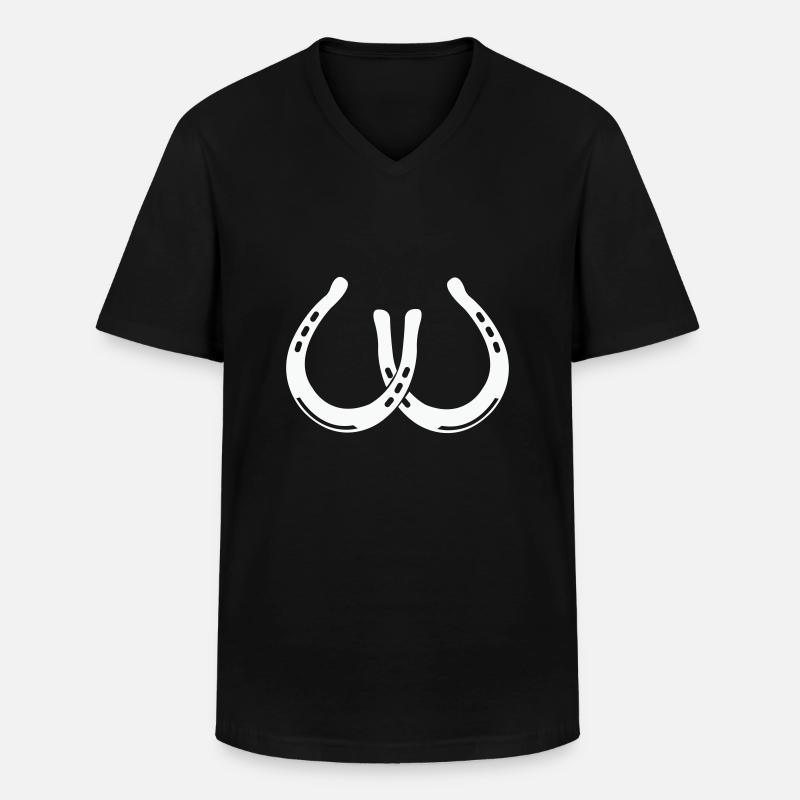 hufeisen 2 - Männer-T-Shirt mit V-Ausschnitt - Schwarz